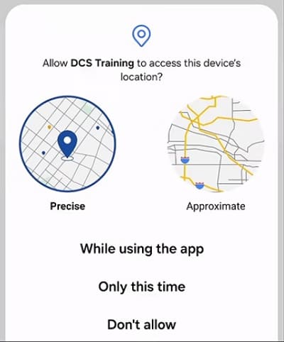 DCS Training App permission